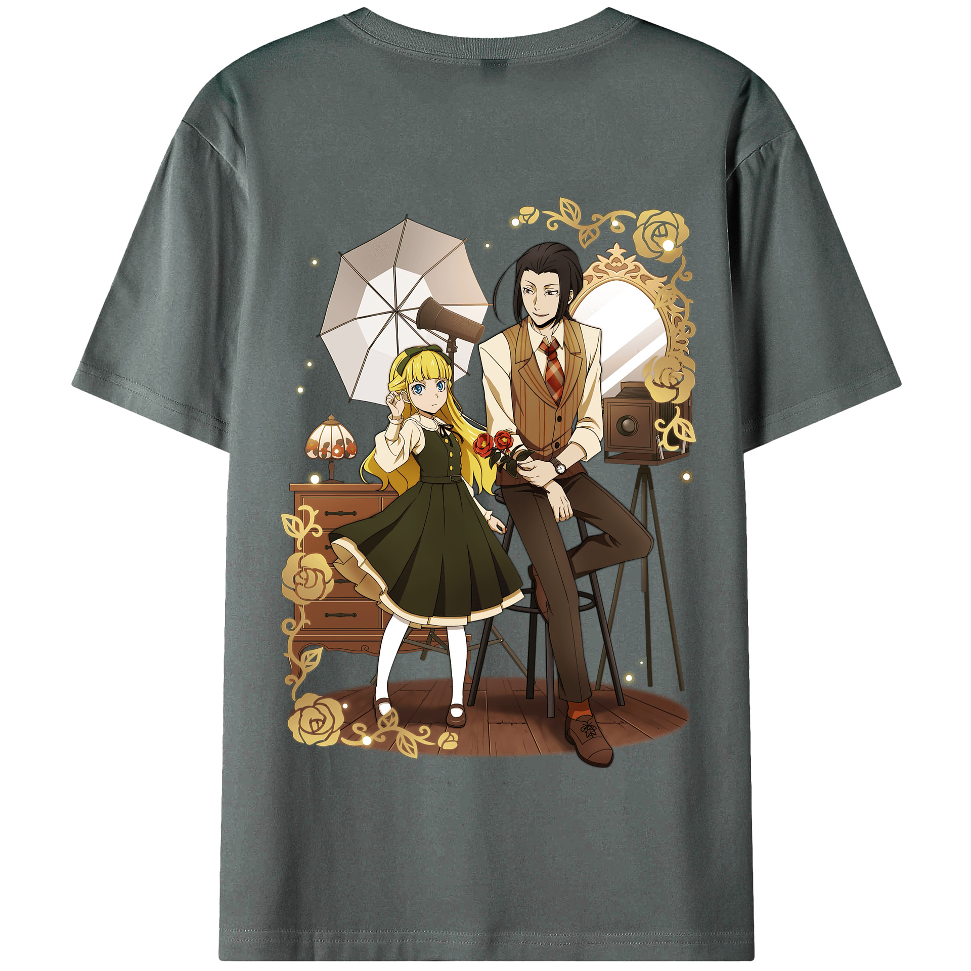 （画像用） 文豪ストレイドッグス Bungo Stray Dogs 綿100％半袖Tシャツ（背面プリント）